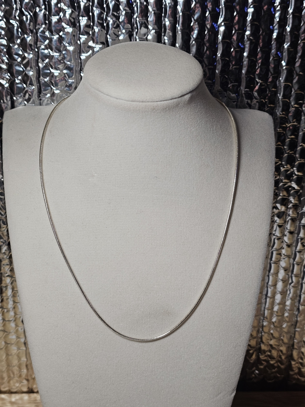 Sterling Silver 925 Snake Chain Necklace - Women Jewelry Length 17¾